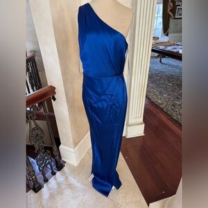 Elegant Blue One-Shoulder Dress